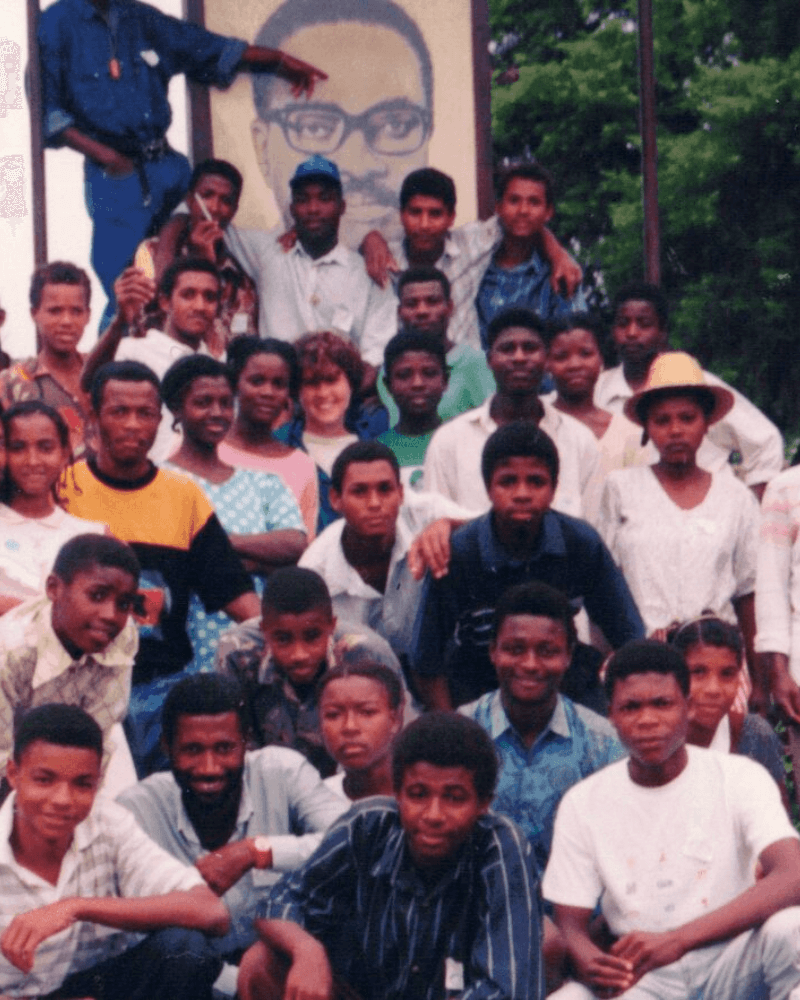 Cirila in Sao Tome e Principe with Agostinho Neto’s Youth group.